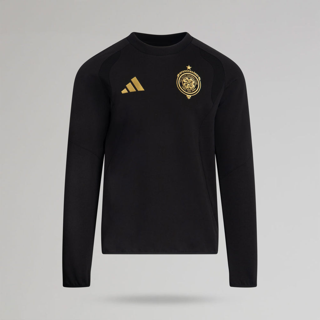 adidas Celtic Tiro Travel Black Crewneck Sweatshirt