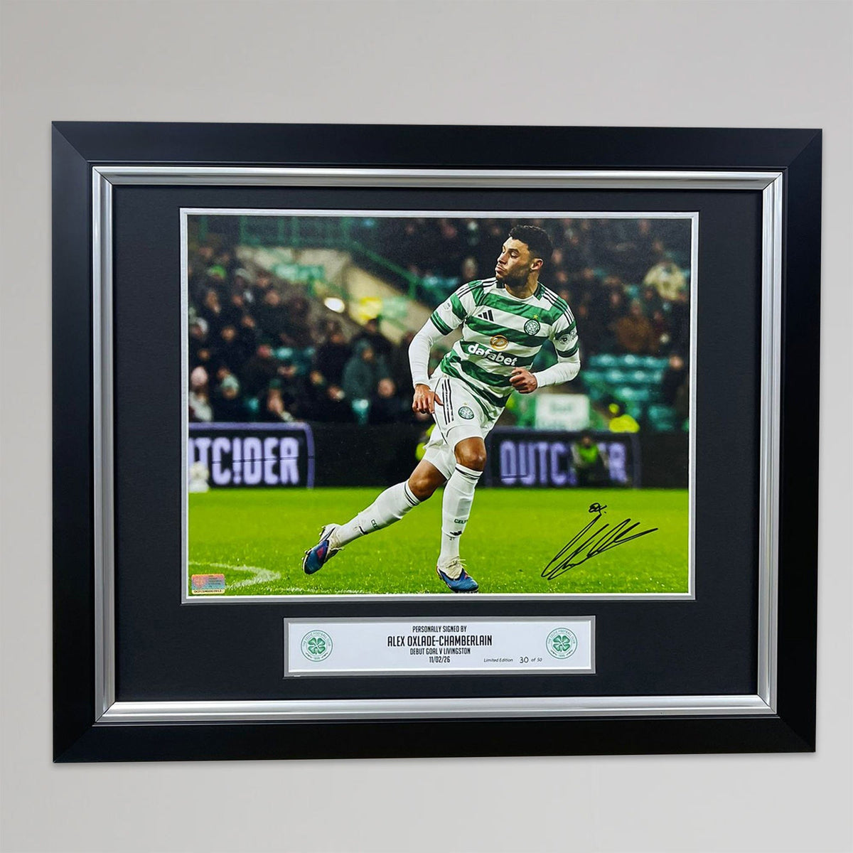Celtic 2025/26 Alex Oxlade-Chamberlain Signed Framed Print