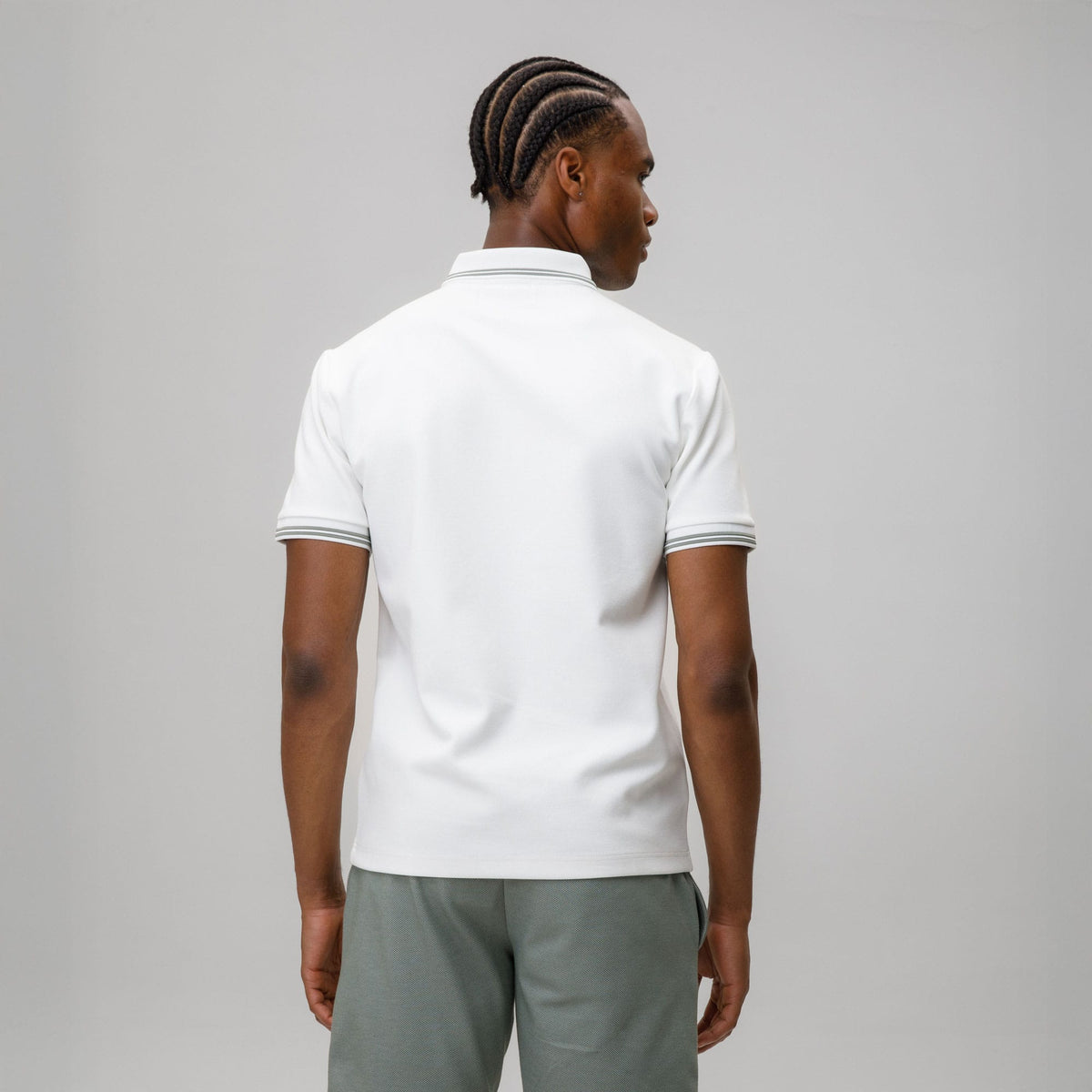 Celtic CFCoy Men's White Zip Polo