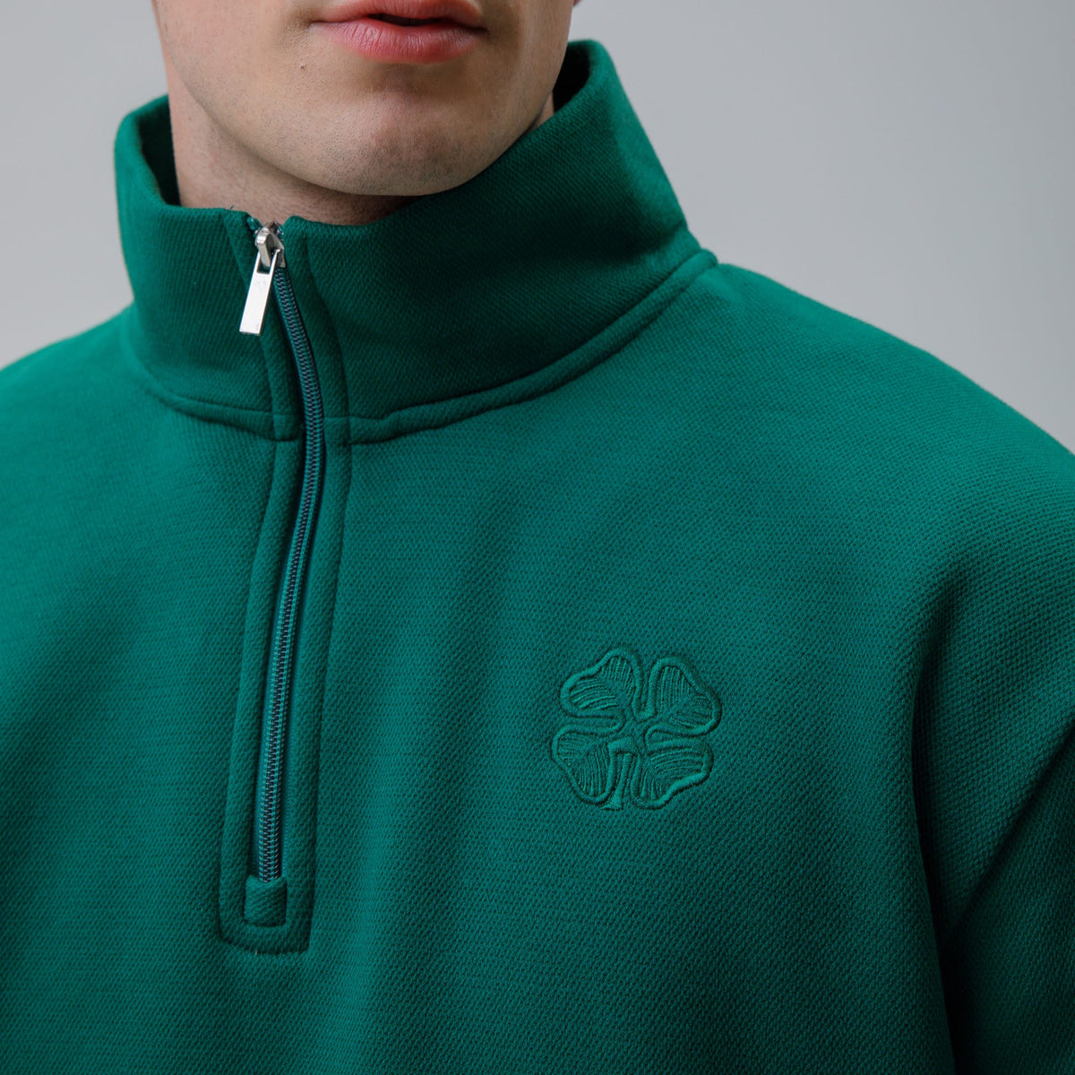 Celtic Clover Men's Dark Green Quarter Zip