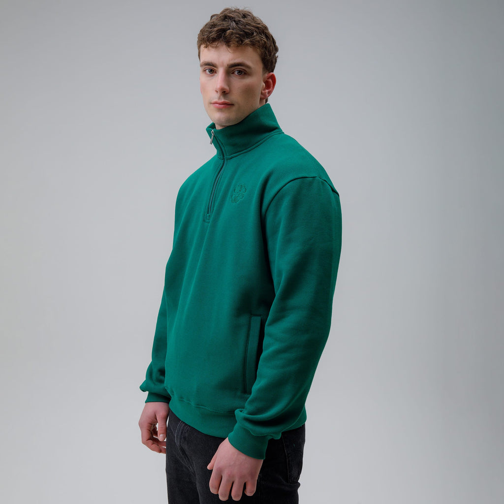 Celtic Clover Men's Dark Green Quarter Zip