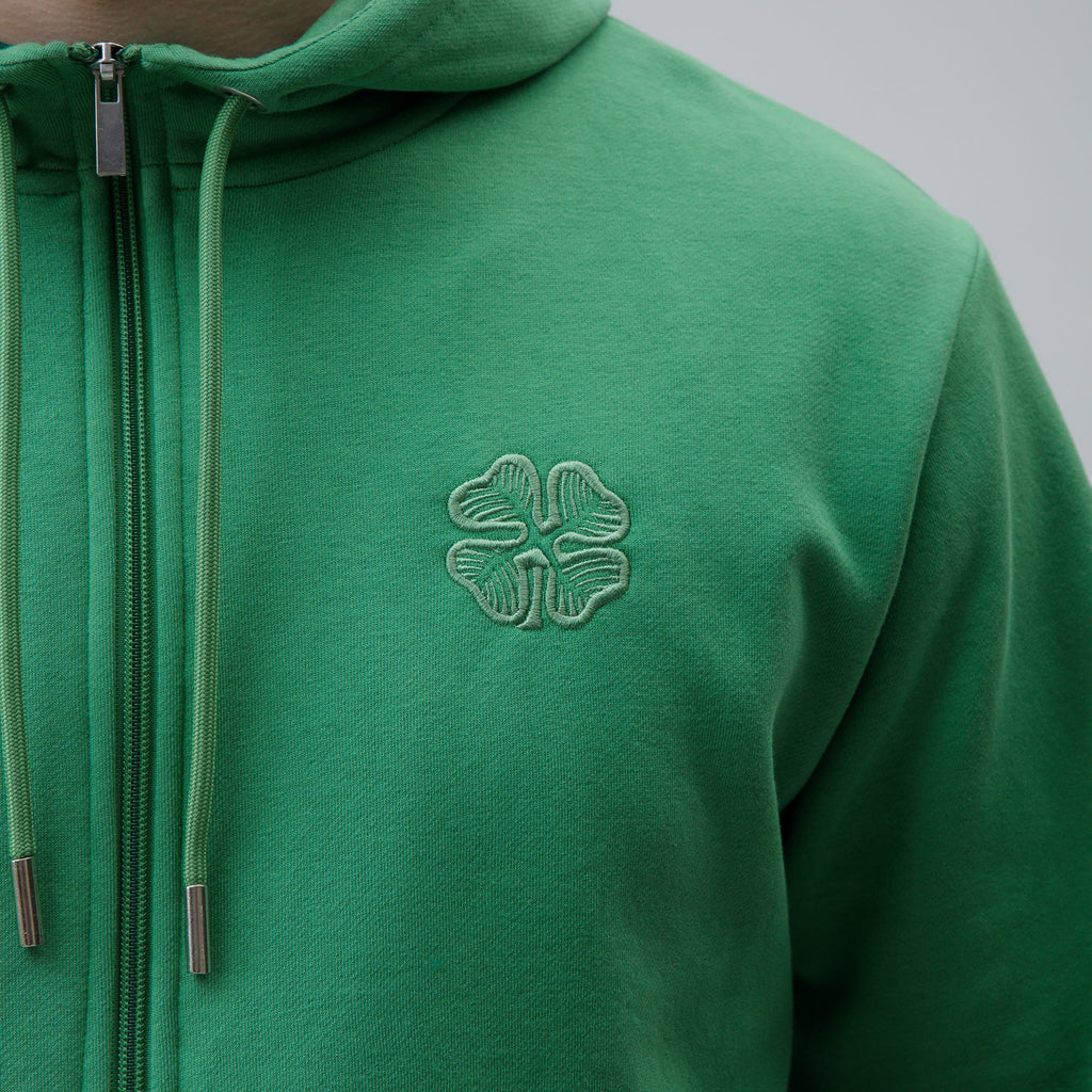 Celtic Clover Men's Green Zip Hoodie