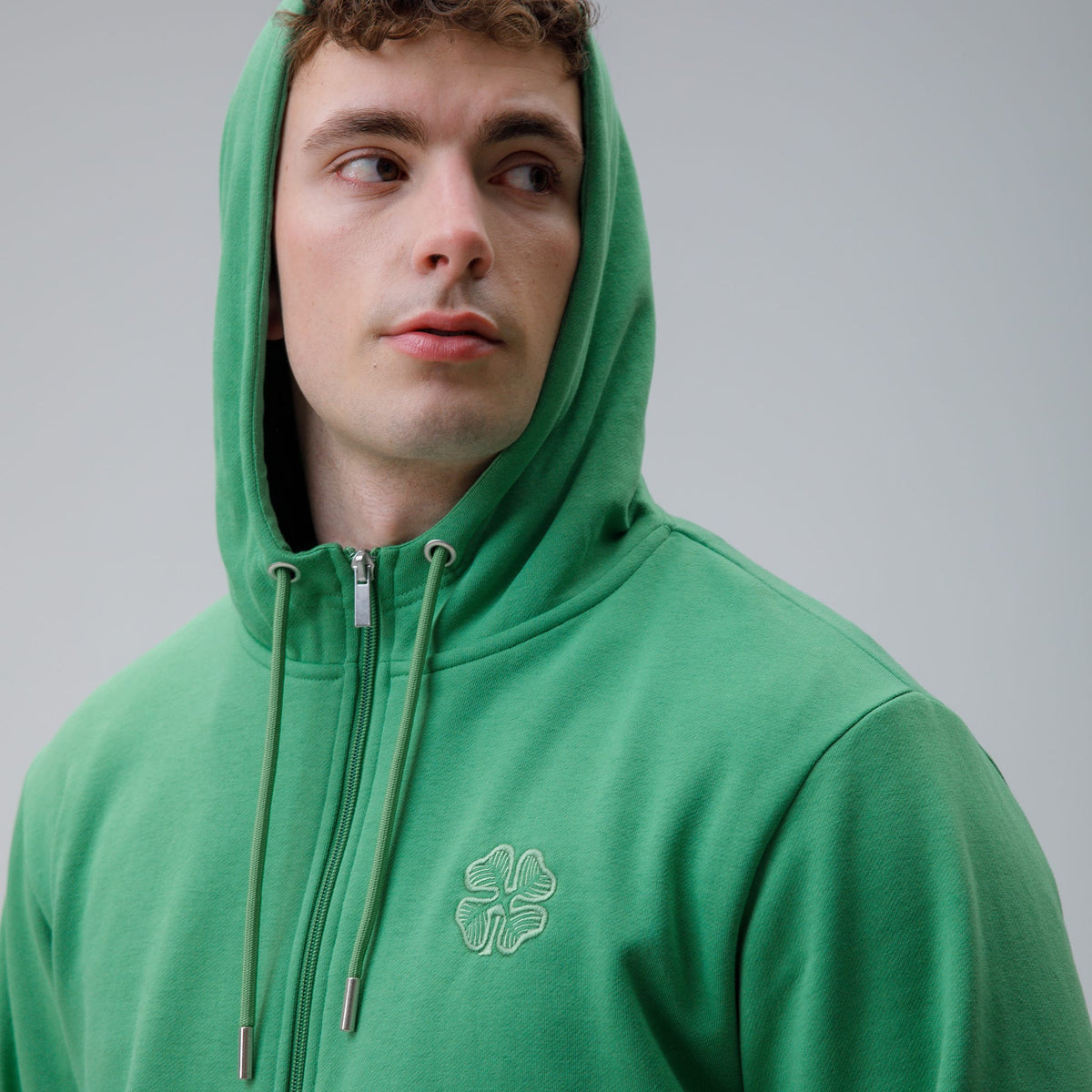 Celtic Clover Men's Green Zip Hoodie