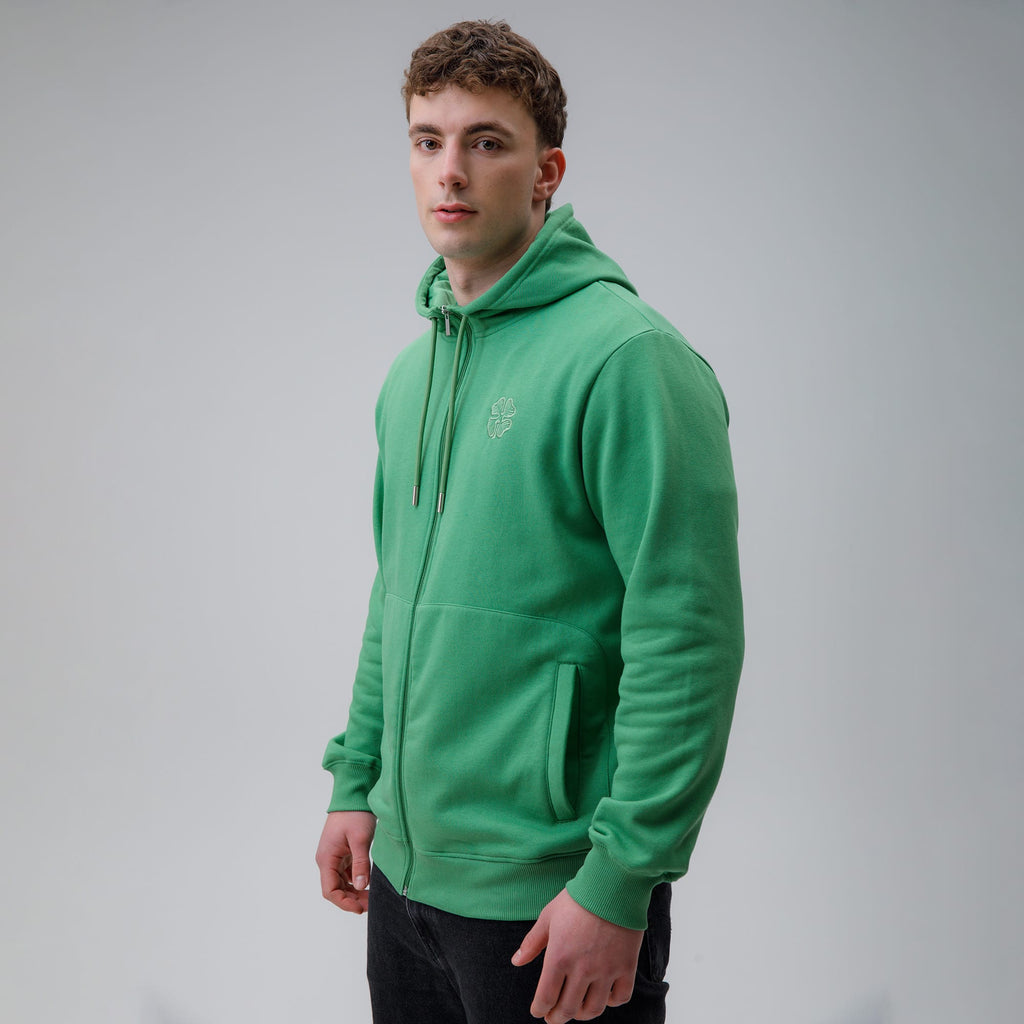 Celtic Clover Men's Green Zip Hoodie