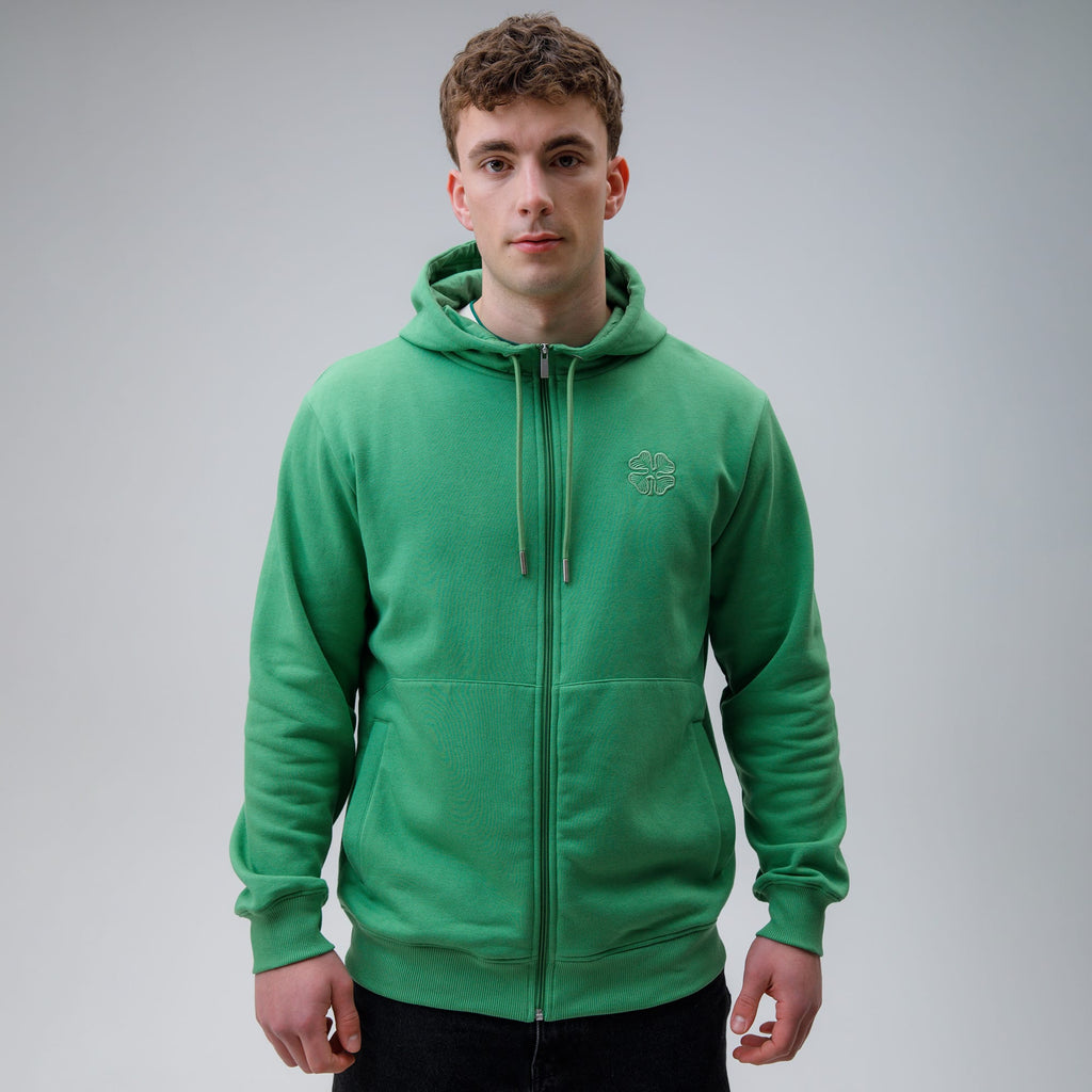Celtic Clover Men's Green Zip Hoodie