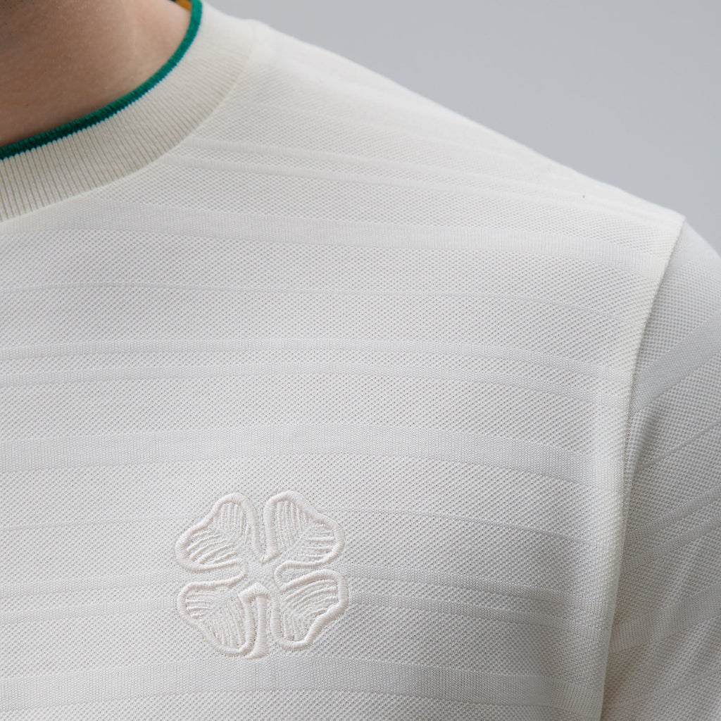 Celtic Clover Men's Jacquard White T-Shirt