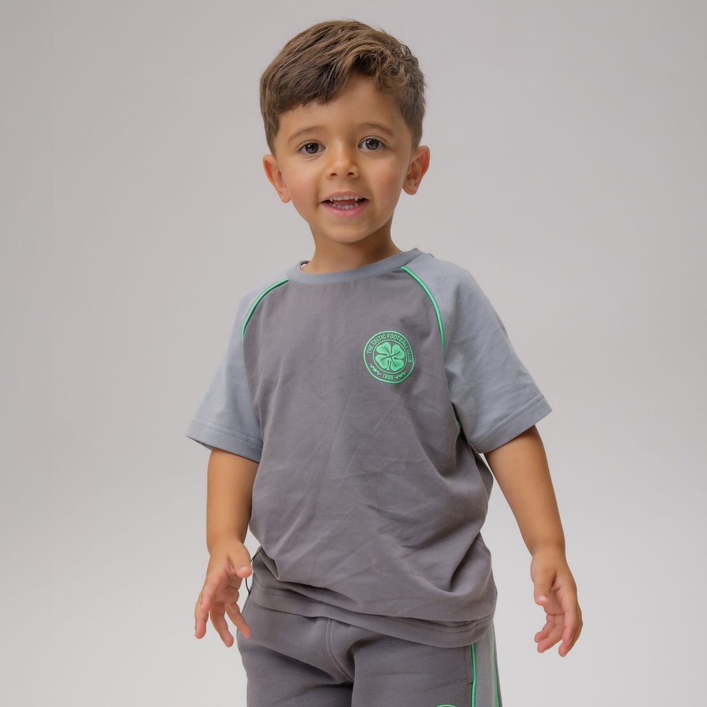 Celtic Junior Front Panel Dark Grey and Light Grey T-Shirt